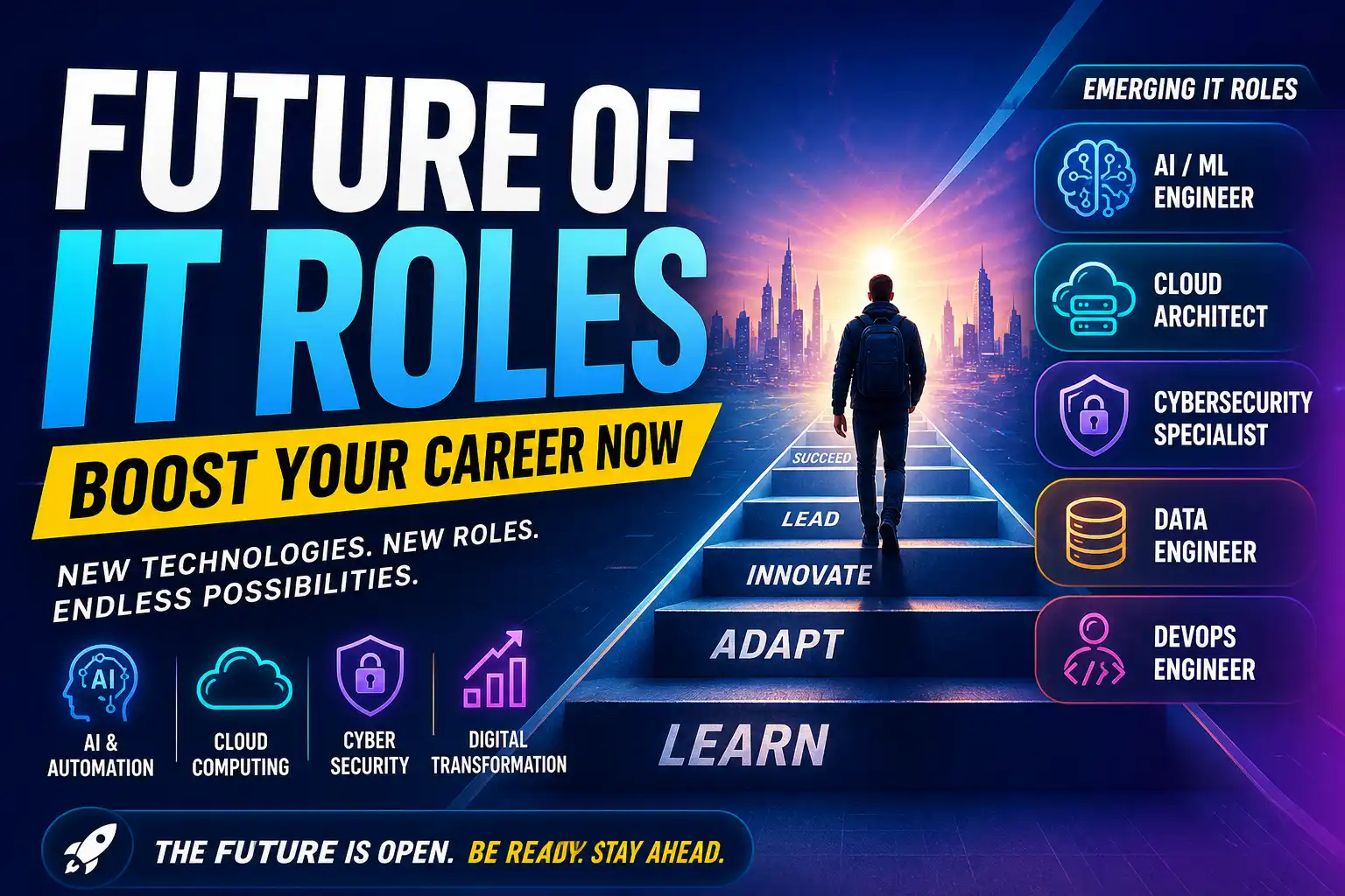 future of IT roles showing emerging tech careers and skills
